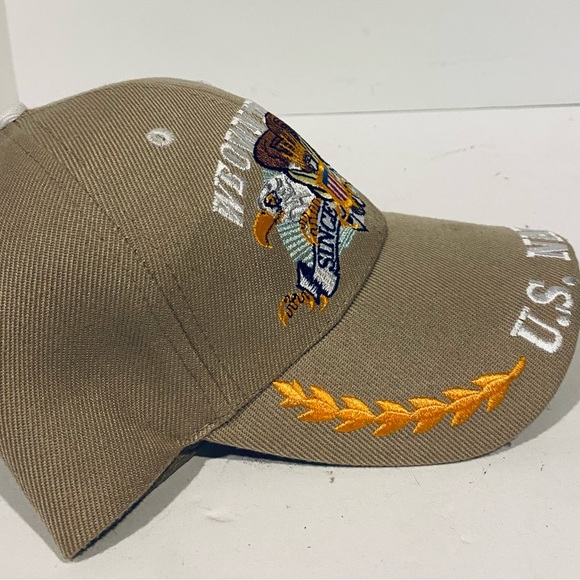 U.S. Navy We Own the Seas Eagle Crest Baseball Tan Adjustable cap hat - Picture 2 of 7